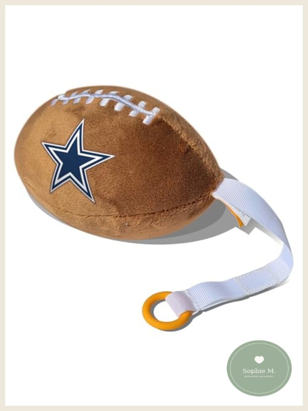 NFL Dallas Cowboys Plush Football Pacifier Holder BPA-Free Silicone Ring